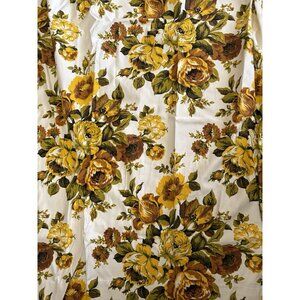 Vintage 1960s Pinch Pleat Floral Drapes Curtains 2 Pieces 40” X 74”